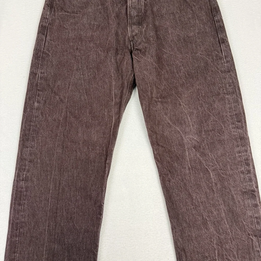 Vintage 90s Levis 501 XX Jeans Mens 36x34 Brown Plum Faded Button Fly Denim‎